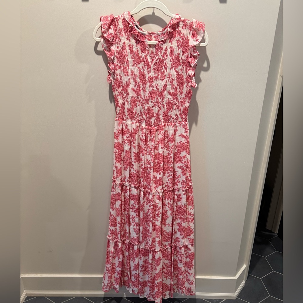 Saks Fifth Avenue Red and White Floral Dress